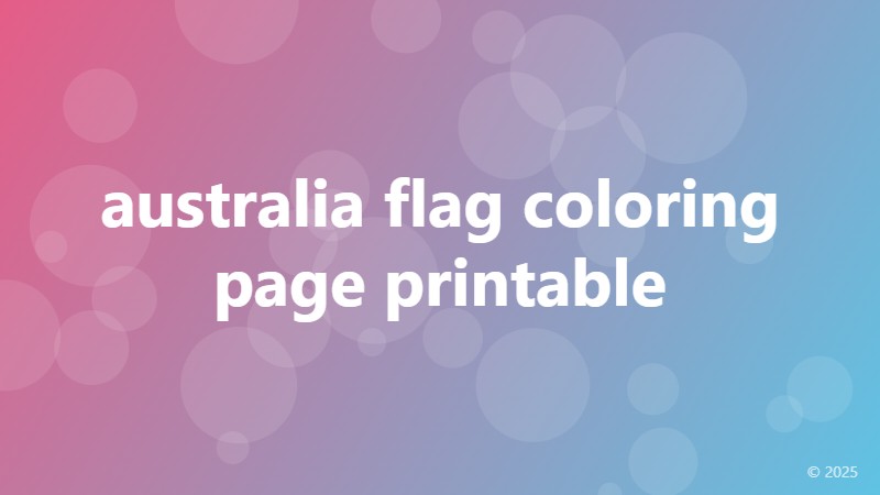 australia flag coloring page printable