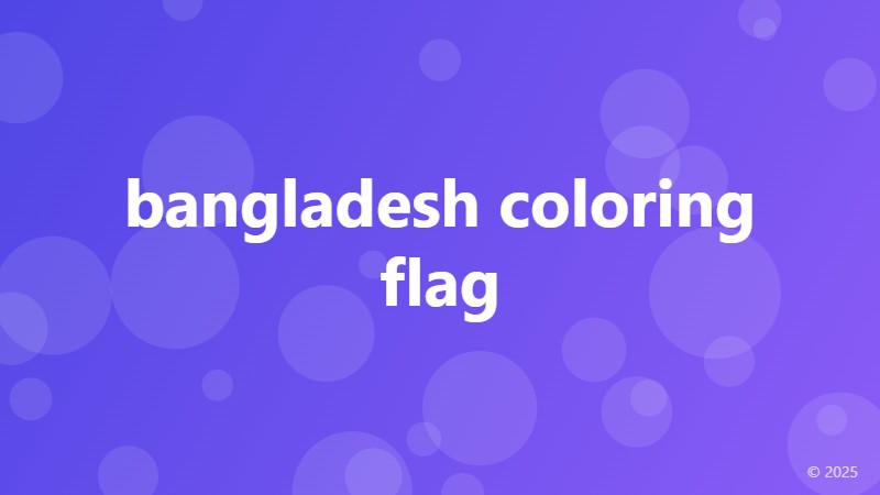 bangladesh coloring flag