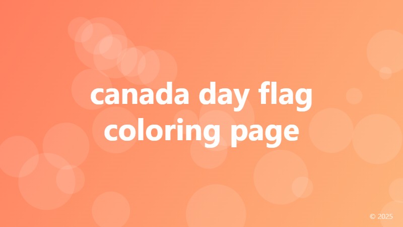 canada day flag coloring page