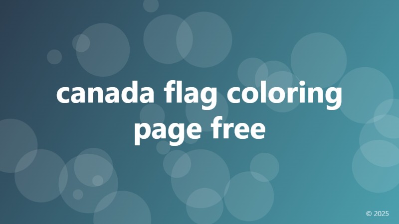canada flag coloring page free