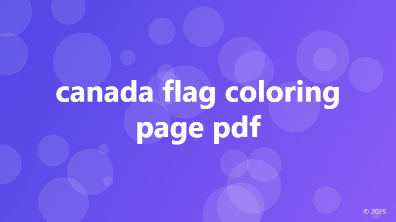 canada flag coloring page pdf