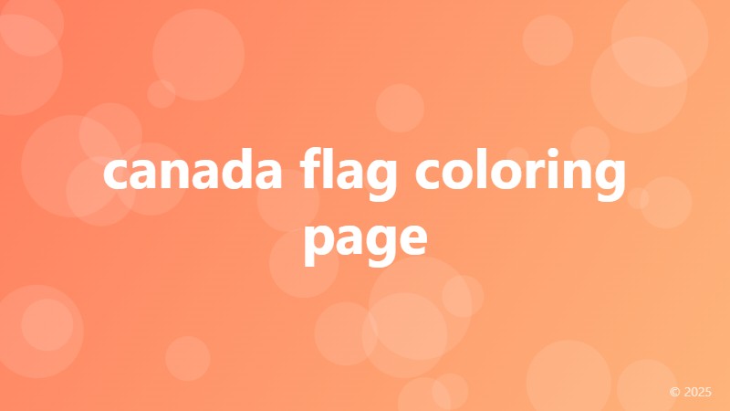 canada flag coloring page
