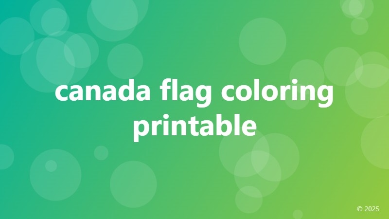 canada flag coloring printable