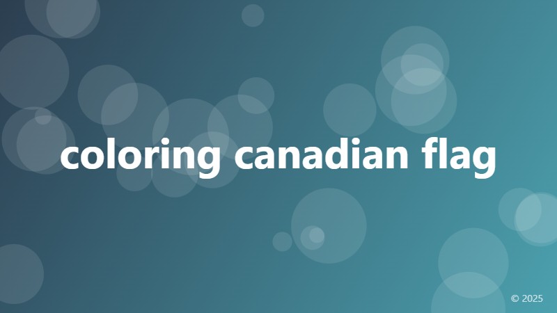 coloring canadian flag