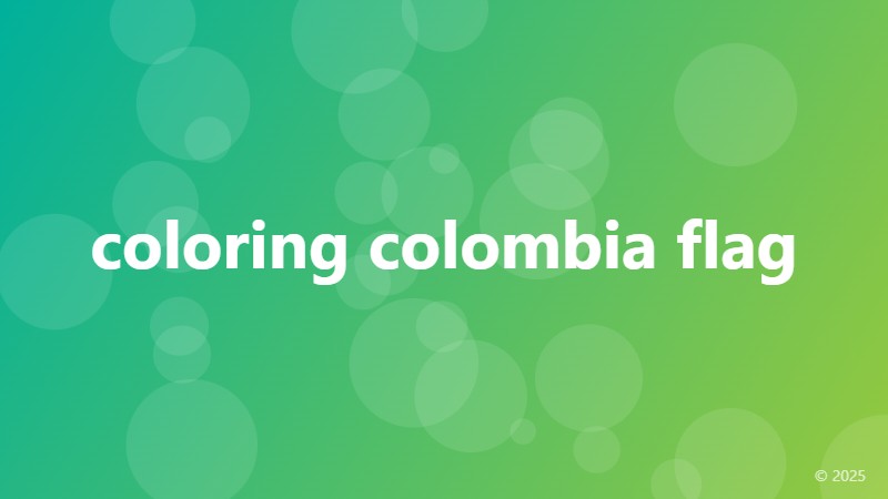 coloring colombia flag