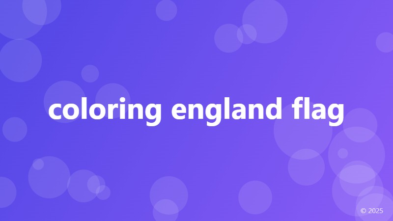 coloring england flag