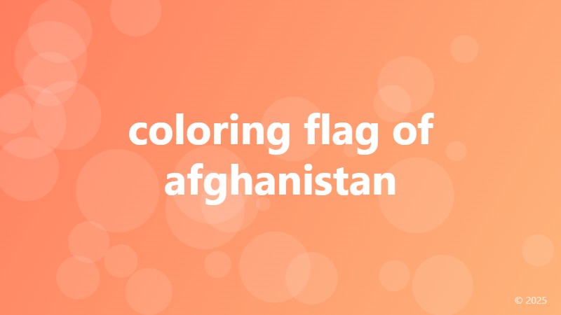 coloring flag of afghanistan