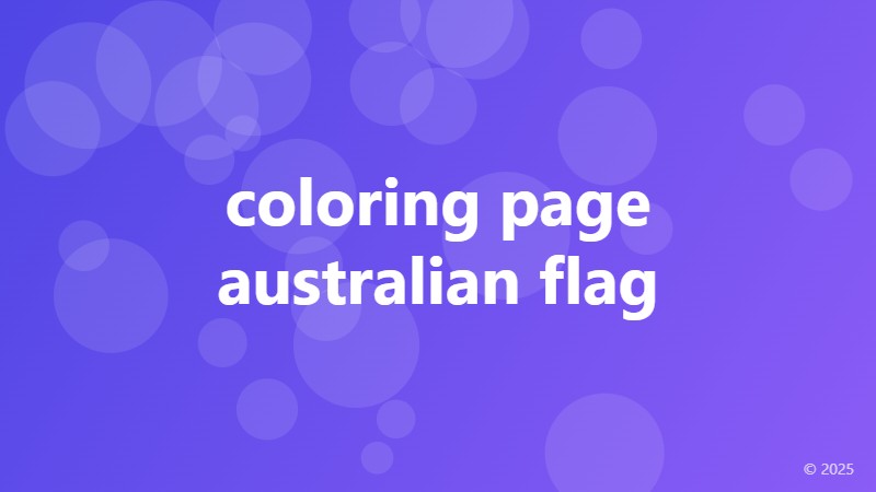 coloring page australian flag