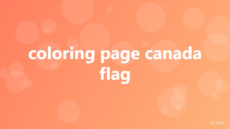 coloring page canada flag
