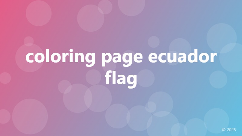 coloring page ecuador flag