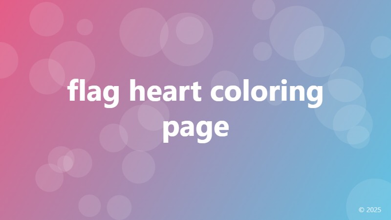 flag heart coloring page