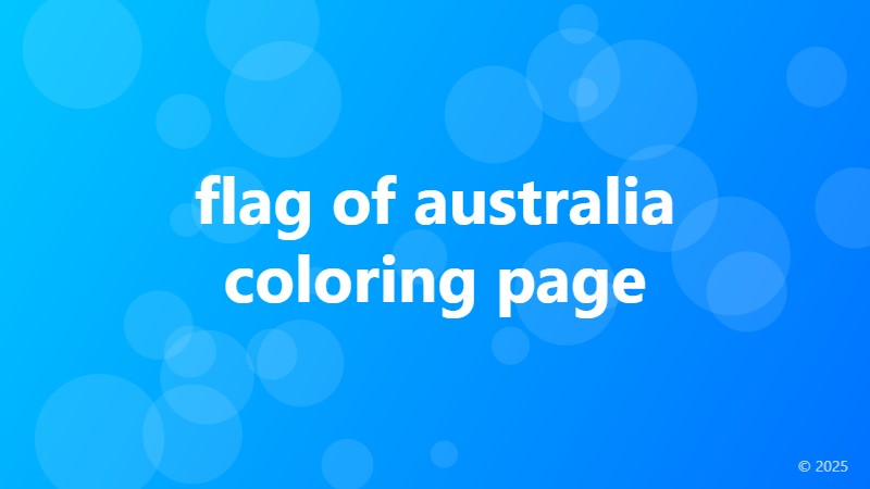flag of australia coloring page