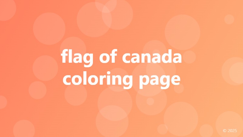 flag of canada coloring page