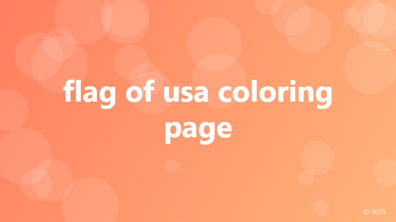 flag of usa coloring page