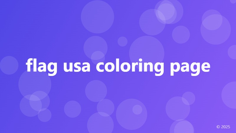 flag usa coloring page