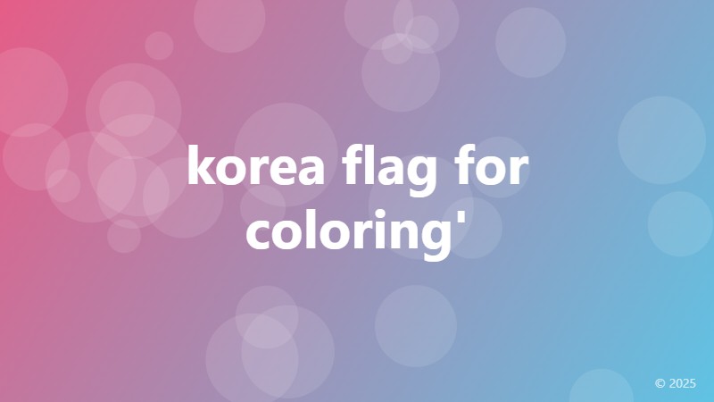 korea flag for coloring'