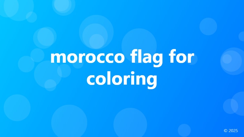 morocco flag for coloring