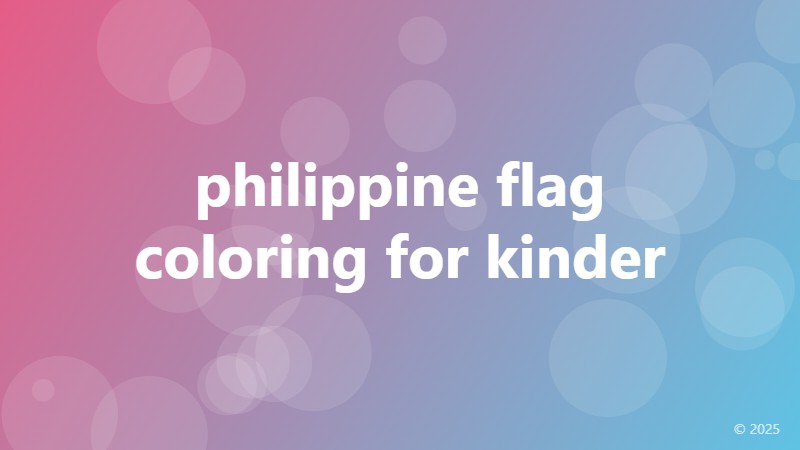 philippine flag coloring for kinder