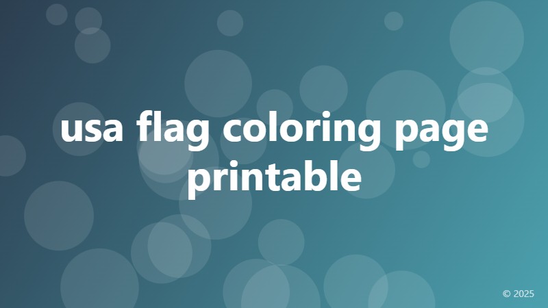 usa flag coloring page printable