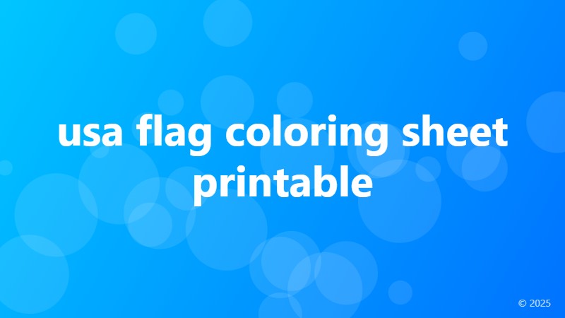 usa flag coloring sheet printable